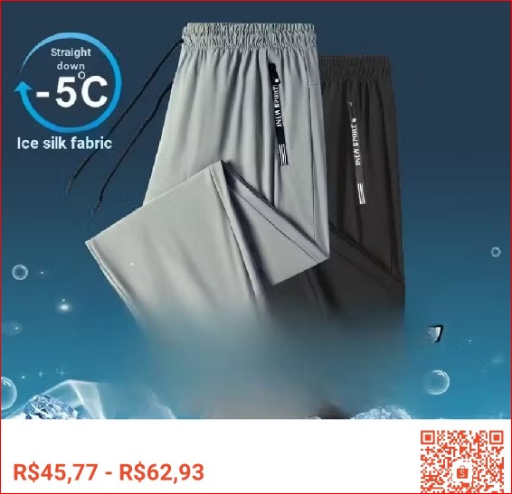 Calças de Seda Gelada Verão